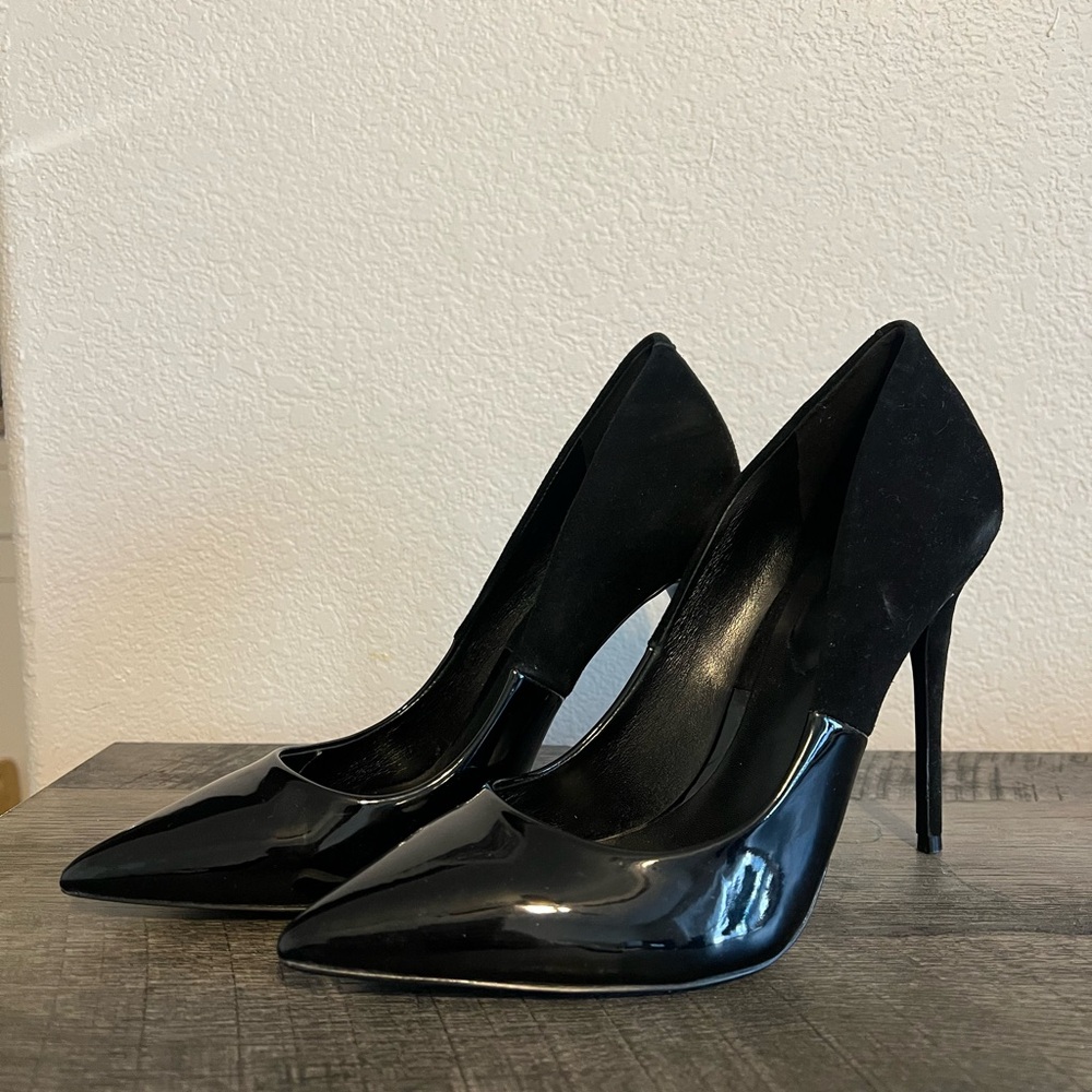 Aldo Black Patent Leather Heels Pumps
